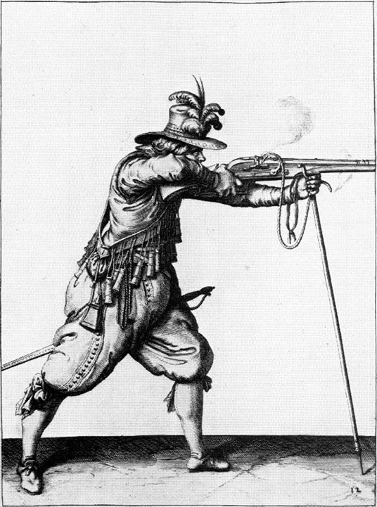 -Musketier mit Gabelmuskete © Gemeinfrei