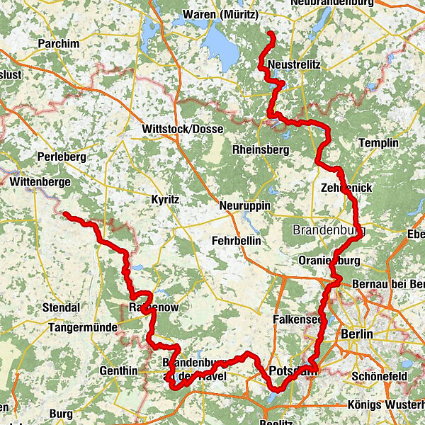 Havel-Radweg-Karte
